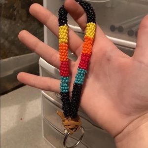 I make beaded jewelry and here is one of the lanyards!